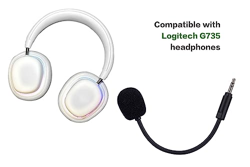 Image of UNCLE LIGHT Replacement Game Mic for Logitech G735 Gaming Headset on PS4 PS5 PC, 3.5mm Detachable Boom Microphone