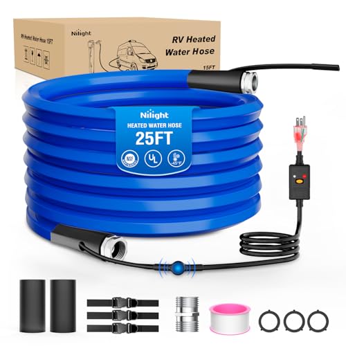Image of Nilight 25FT Heated Water Hose RV 5 /8 inchInside Diameter -45F Freeze
