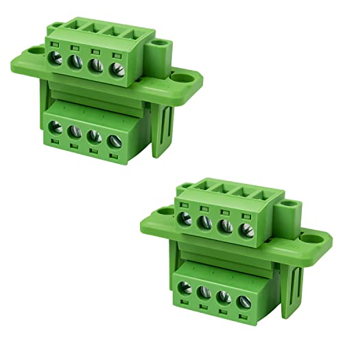 4 Pines Bloque de Terminales de Tornillo PCB - LNSYSNS Terminal Bloque Conector Voltaje 300V, Corriente 15A - Conectores de Bloque de Terminales de Tornillo de PCB de 5,08 mm de Paso