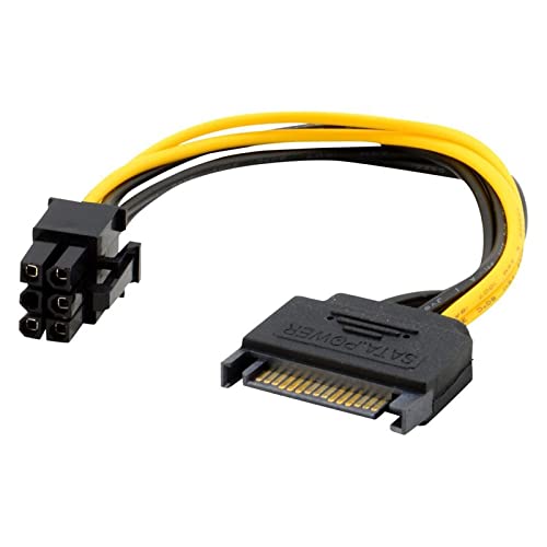 Câble SATA 15 broches vers PCIe 6 broches pour alimentation carte graphique
