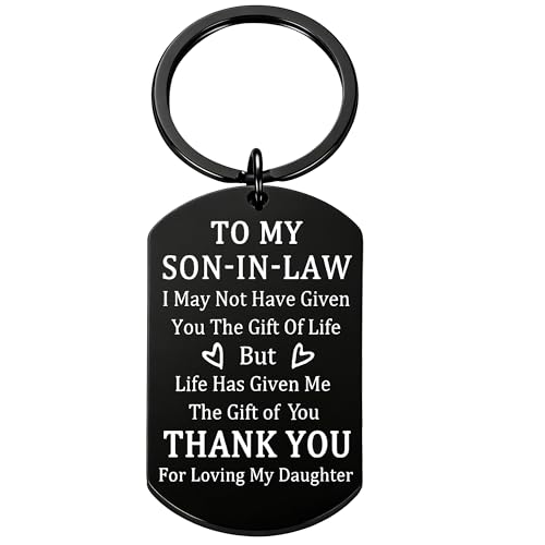Geguosen Son In Law Gifts Fathers Day Gift for Son In Law from Mother In Law,Unique Key Chains,Son In Law Gifts for Fathers Day Birthday Christmas Engagement