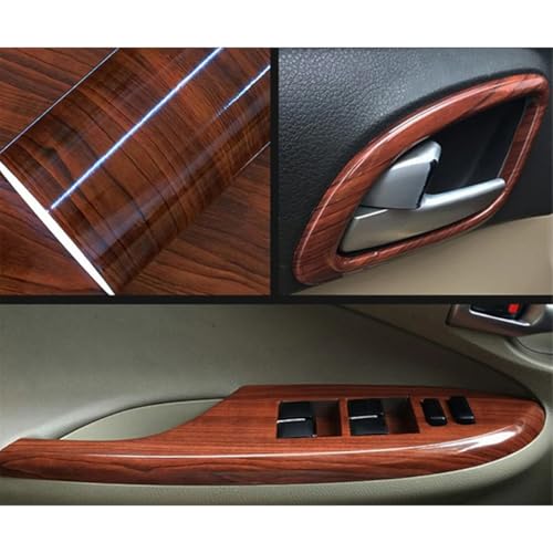Pegatinas de pared autoadhesivas para ocultar arañazos en interior de coche con madera 30x150 5
