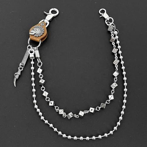 Image of Men Bicycle Strong Heavy Punk Rocker Biker Jeans Pants Chain Studs Keel Key Chain Mens Wallet Chain