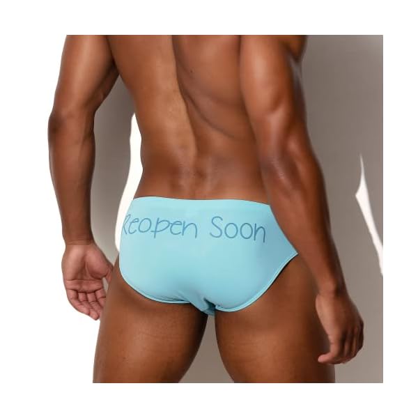 JJ Malibu Men's Swimsuit Fun Bikini Briefs Swim Trunks Swimwear,ReopenSoon,Medium - Image 4