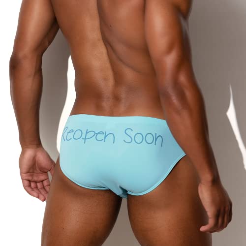 JJ Malibu Men's Swimsuit Fun Bikini Briefs Swim Trunks Swimwear,ReopenSoon,Medium - Image 4