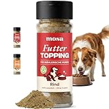 MOSA Futtertopping für wählerische Hunde (Rind) – Natürliche Fresshilfe & Geschmacks-Booster Pulver – 100% Rind ohne Getreide – Zum Aufwerten von Trocken- & Nassfutter – Made in Germany
