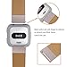 Surace Compatible for Fitbit Versa Bands, Leather Band Replacement Strap Compatible with Fitbit Versa 2 Bands Versa Lite Bands Smart Watch, Khaki