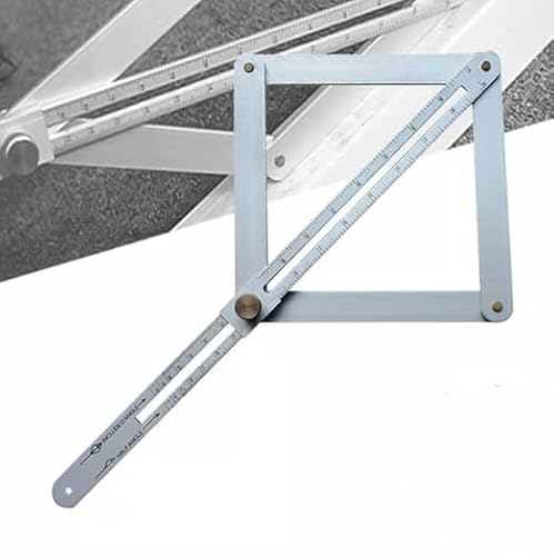 New RELE Premium Corner Angle Finder, 2025 New Protractor Angle Finder, Miter Protractor Angle Finder,with Scales,Miter Saw Bevel Gauge and Corner Angle Finder for Woodworking (Silver)