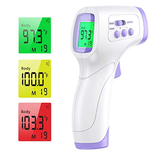Idoit Forehead Thermometer For Adults Kids Baby, Infrared Touchless Temperature Gun With Instant Accurate Reading, Fever Alarm 3 In 1 Modes For Face Ear Body And Object Surface #TOP21