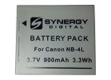 Synergy Digital SDNB4L Canon Power Shot ELPH 330 HS Digital Camera Battery Lithium-Ion (900 mAh) Replacement for Canon NB-4L Battery