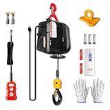 YATOINTO 3 in 1 Electric Hoist Winch, 1100lbs Portable Electric Power Winch with Wire and Wireless Remote Control, 120V Electric Hoist Crane, Overload Protection 25ft Lifting Height for Towing (Black)