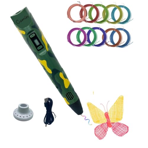 Image of Camin 3D Pen, 3D Printing Pen for Kids, USB Powered 3D Pen for Kids (Camouflage(Military), 10 PLA)
