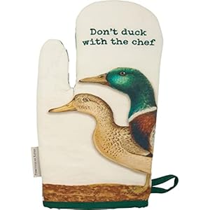 Primitives by Kathy I Don't Give A Duck; Don't Duck with The Chef Decorative Oven Mitt Potholder Set 7" x 13" Primitives by Kathy I Dont Give A Duck Dont Duck with The Chef Decorative Oven Mitt Potholder Set 7 x 13