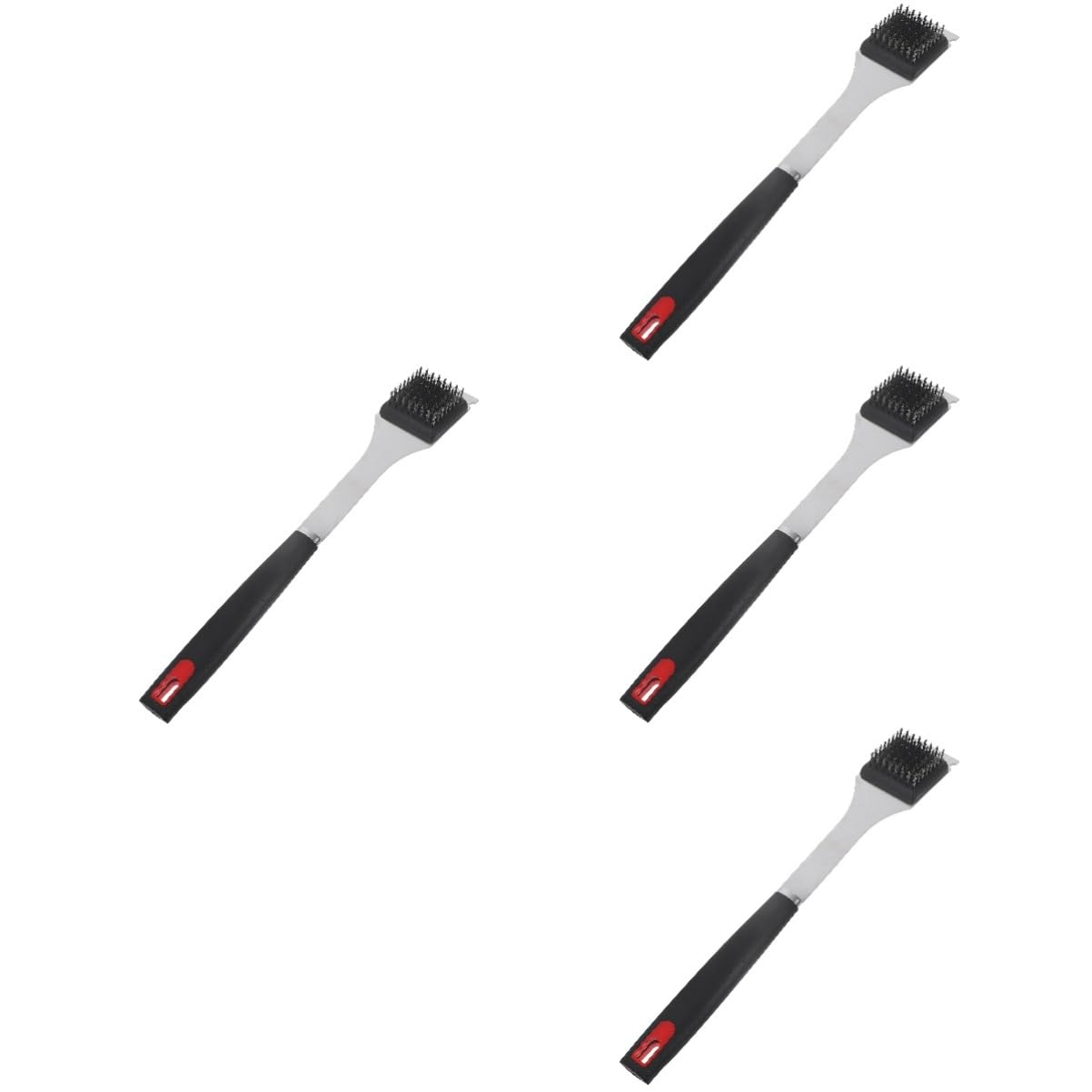 Mipcase 4pezzi Spazzola Per Pulizia Barbecue Inossidabile Con Manico Lungo Accessorio Per Grigliate Utensile Per Rimuovere Grasso e Residui Per Grill e Barbecue All Aperto