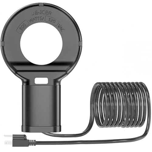 ORQEMG 500W Chicken Water Heater with Thermostat,Cast Aluminum Submersible Bird Bath De-Icer for Plastic/Metal Poultry,Power Cord 9.8 Ft,Black