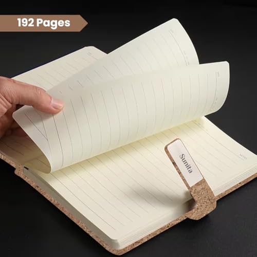 Image of Giftana Personalized Notebook Diary with Pen Gift Set for Men and Women, 2 in 1 Customized Office Diaries A5 Size Notebook, Diwali Gifts, Personalised New Year Corporate Gifts for Employees (Cork)