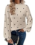 Zeagoo Sweaters for Women Fall Fashion 2025 Trendy Long Sleeve Turtleneck Pullover Lantern Knit Sweater Tops