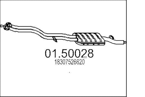 MTS 01.50028 Mittelschalldämpfer Mitteltopf 2530mm 11,17kg