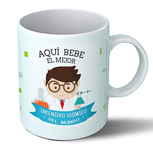 Planetacase - Taza Ingeniero Químico - Regalo Original - Cerámica 330 mL - Taza Desayuno Apta para Microondas y Lavavajillas - Resistente a Lavados