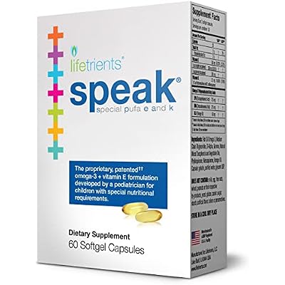 Lifetrients Speak Kids Omega-3 with GLA, Vitamins E & K Pediatric Specialist Developed 7 Nutrients in Precise Ratios 60 Capsules