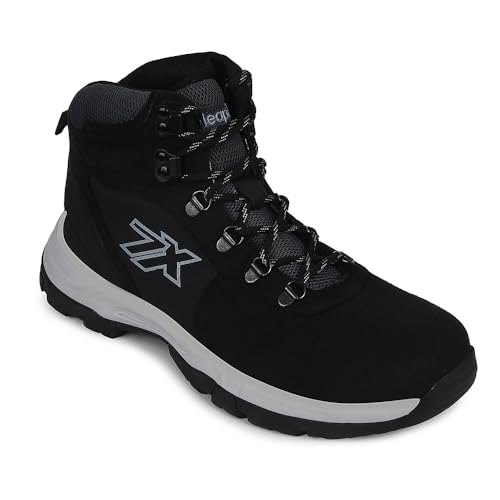 Image of Liberty Leap7x Platinum-E Men Sports High Ankle Trekking Shoes - Black & Brown | Comfortable and Durable | Suitable for Walking, Running, Outdoor and Hiking Footwear for Man | Cushioned Footbed