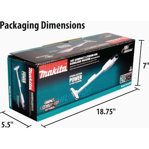 Makita XLC02ZW 18V LXT Lithium-Ion Compact Cordless Vacuum, Tool Only, White by Makita - Image 4