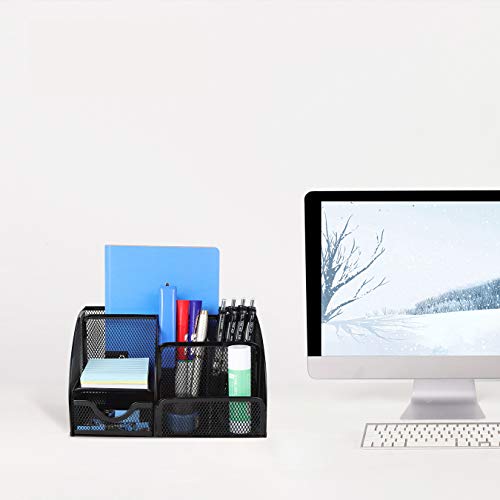 image for Beiz Office Supplies Desk Organizer Caddy with 6 Compartments + 1 Draw
