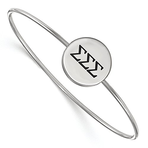 Plata de Ley LogoArt Sigma Sigma Sigma esmaltado Slip-On Brazalete
