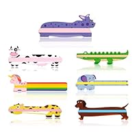 FloraVigo lesehilfe Kinder,7-teiliges Leselineal, Lesestreifen, Kinder-Legasthenie-Abdecklineal, Geeignet für Schüler, Kann Sehstress Reduzieren (Tier)