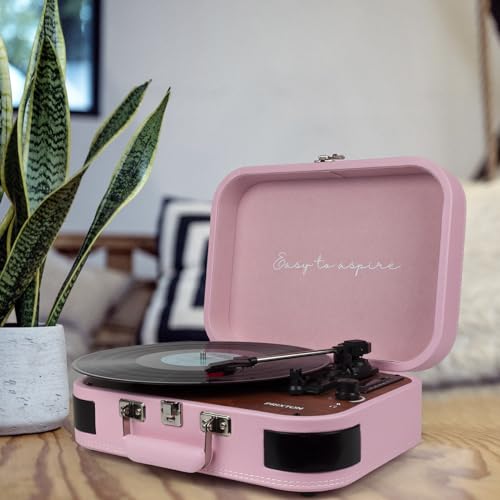PRIXTON VC600 – Platine Vinyle Tourne-Disque Vintage, Lecteur de vinyles et de Musique Via Bluetooth et USB, 2 Haut-parleurs intégrés, Design Mallette, Couleur Lilas - Les Beatles, Paul McCartney, John Lennon, RIngo Starr, George Harrison PRIXTON VC600 - Platine Vinyle Tourne-Disque Vintage, Lecteur de vinyles et de Musique Via Bluetooth et USB, 2 Haut-parleurs intégrés, Design Mallette, Couleur Lilas – Image 5