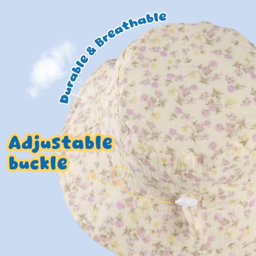 Image of Muslin Baby Sun Hat Sun Protection Baby Toddler Bucket Hats for Boys Girls