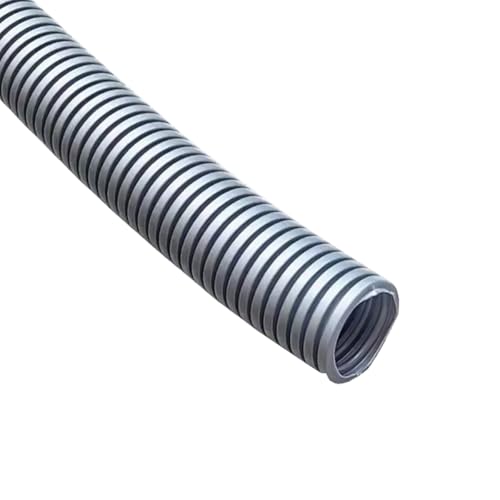 MOCNT Tubo Corrugado Coche Flexible Alambre Tubo Corrugado Cerrado Organizador de Cable Conducto Cables Gestión Protección Manguera Gris Exterior 10mm Longitud 3Metros