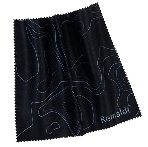 Remaldi Premium Mountain Black Glasses Cleaning Cloth Tela óptica, Negro, Talla única Unisex Adulto