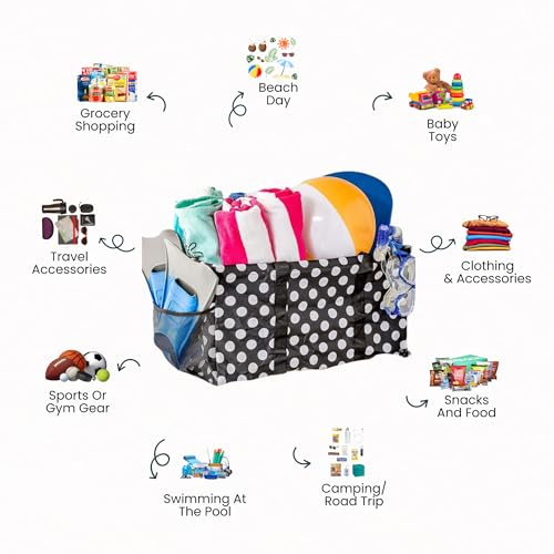 Image of Extra Large Utility Tote Bag - Oversized Collapsible Pool Beach Canvas Basket