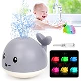 OENUX Whale Bath Toy, Light Up Baby Bathtub Toys with Automatic Spray Water and Colorful LED Light,I