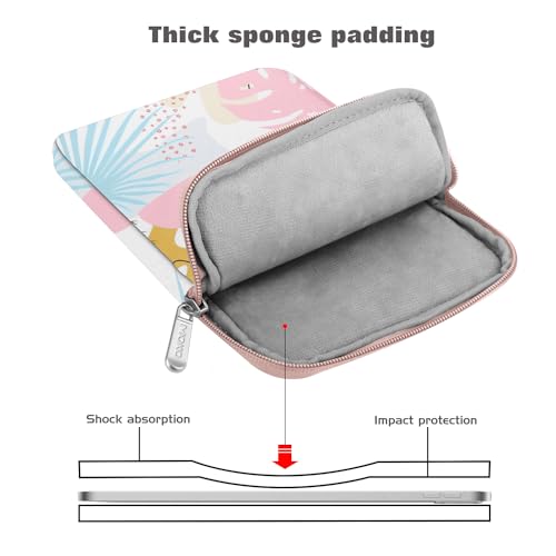 Image of MoKo 13 Inch Tablet Sleeve Bag Polyester Padded Carrying Case Slim Design | Fits New 13inch iPad Air M4 2026, iPad Pro M5 /M4 /Air M3 /M2 13 inch, iPadPro 12.9 inch, Galaxy Tab S8+ /S9+ 12.4 inch, Tropical Leaf
