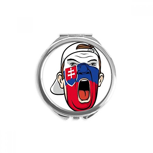 Drapeau de la slovaquie maquillage miroir portable pour retouches cosmétiques rapides sans encombrement