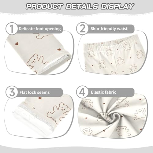 Cute Bear Line Girls Leggings,Workout Leggings for Girls Toddler Athletic Leggings Size for 3-10T3