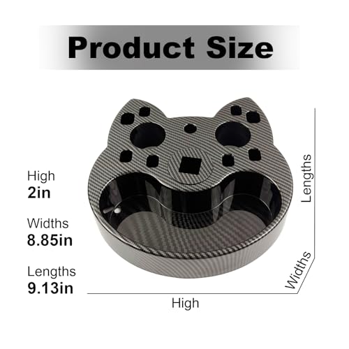 Image of Pet Grooming Organizer for Scissors Brushes and Tools Holder - Portable Rotatable Dog Grooming Table and Arm Stand Tools(Carbon Fiber Cat Head)