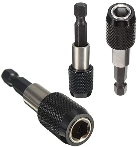 Yakamoz 3pcs 1/4 Inch Hex Shank Magnetic Extension Chuck Adapter Quick Release Bar Socket Screwdriver Bit Holder