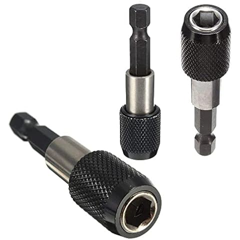 Yakamoz 3pcs 1/4 Inch Hex Shank Magnetic Extension Chuck Adapter Quick Release Bar Socket Screwdriver Bit Holder Cover