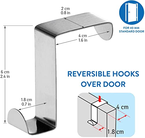 DERDOUT 6 Piece Over The Door Z-Shaped Reversible Door Hanger - Image 3