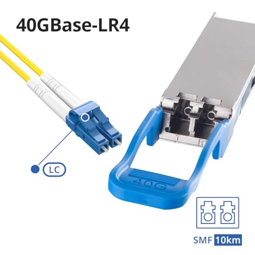 Image of 10Gtek 40GBASE-LR4 QSFP+ LC Single-Mode Transceiver, 40 Gigabit SMF Optical Module for Intel E40GQSFPLR, 4 CWDM Lanes, QDR, DDM, 10km