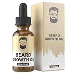 Crafted Beards Beard Growth Oil Serum - 1 fl Oz - Unscented - Helps Grow A Thicker Beard, Improves Beard Health, Fills in Thin and Patchy Spots - (1 Pack)