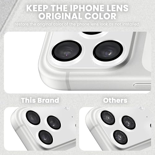 Image of ArmourPro Camera Lens Protector for iPhone 17 Pro 6.3-Inch, Full Coverage 9H Tempered Glass Ring Cover, Matte Metal Plate, Case Friendly | Silver, Pack of 1