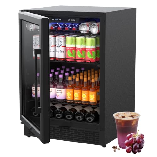 Image of 5.2 cu.ft. Beverage Refrigerator with Glass Door, Mini Fridge Hold 200 Cans
