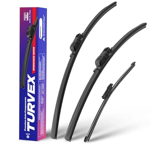 TURVEX Wiper Blades for VW ID.3 2020 to 2025, Complete Front Window Wiper and Rear Wiper Set, 30" 30" 11" Windscreen Wipers Blade Set, Auto Car Wipers - Quiet & Easy Installation (2+1)