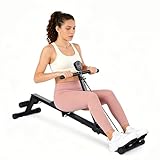 Garvee Rowing Machine for Home Use, Compact Rower Machine with LCD Display, 276 LB Capacity Heavy Duty Home Gym Equipment, Space-Saving Design, Perfect for Full Body Workout, Black