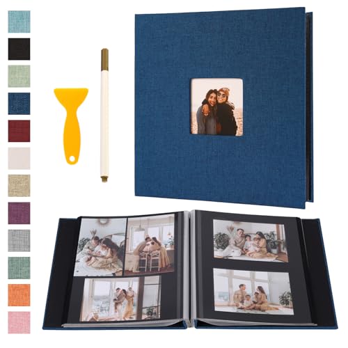 Self Adhesive Photo Album Scrapbook 13.2x12.8 Blue 40 Pages