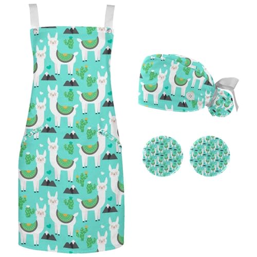 Tablier de cuisine réglable anti-taches adulte motif papillons